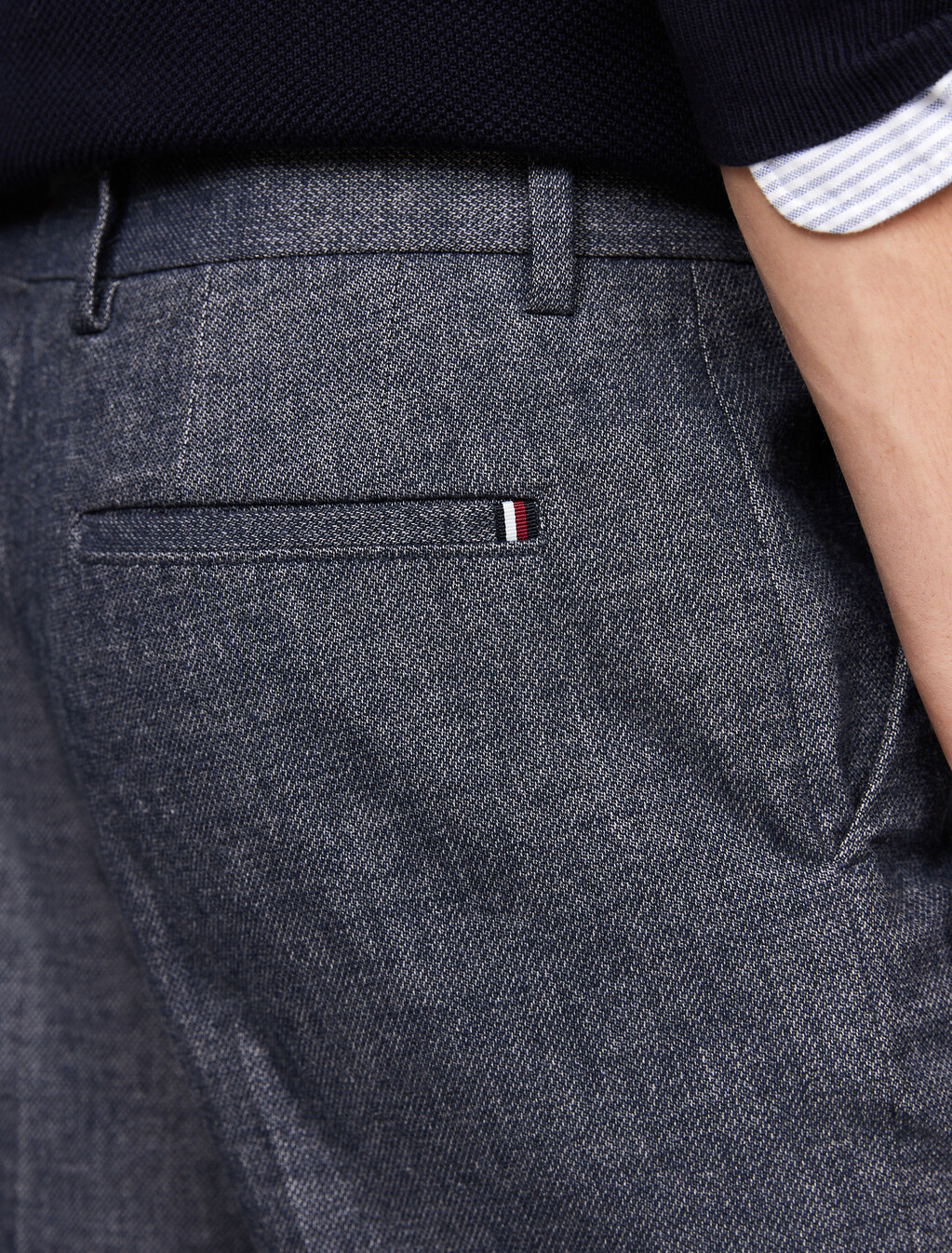 Smart Casual Brushed Marl Straight Trousers, Desert Sky, hi-res