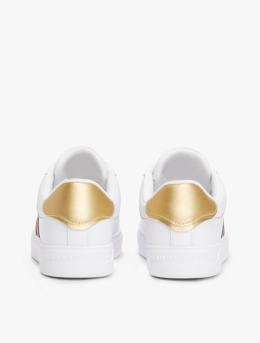 Essential Leather Court Trainers, White, hi-res