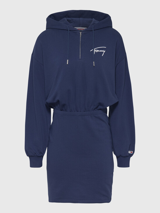 TOMMY SIGNATURE HOODIE DRESS