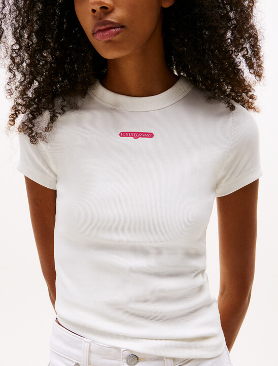 Script Logo Rib Knit T-Shirt