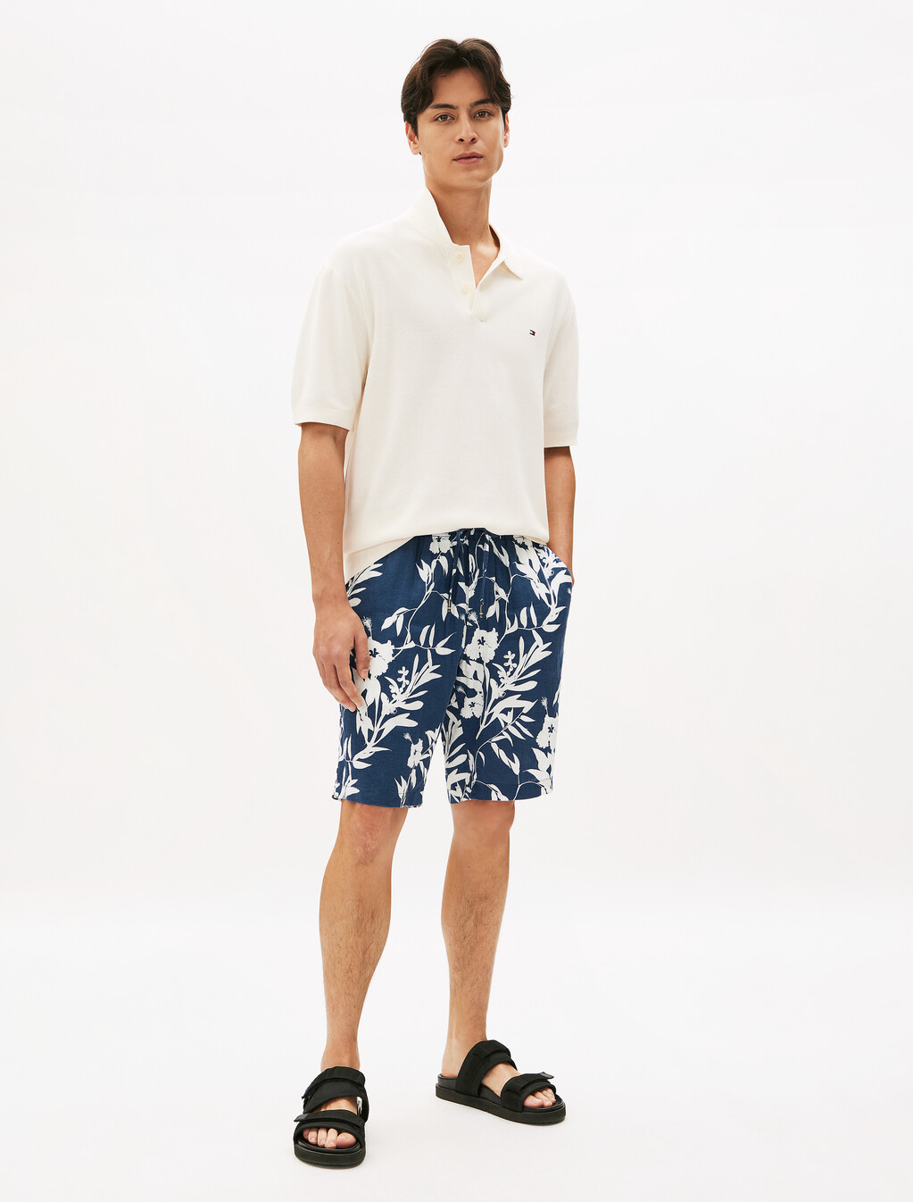 Rice Corn Short Sleeve Polo, Ivory Petal, hi-res