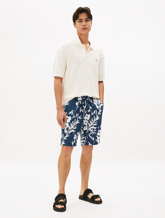 Rice Corn Short Sleeve Polo, Ivory Petal Rice Corn Short Sleeve Polo