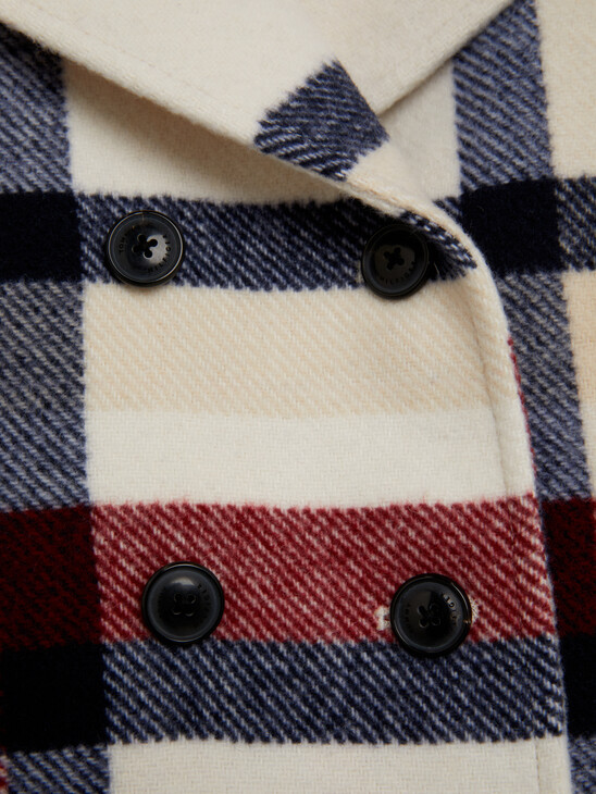 Global Stripe Check Peacoat