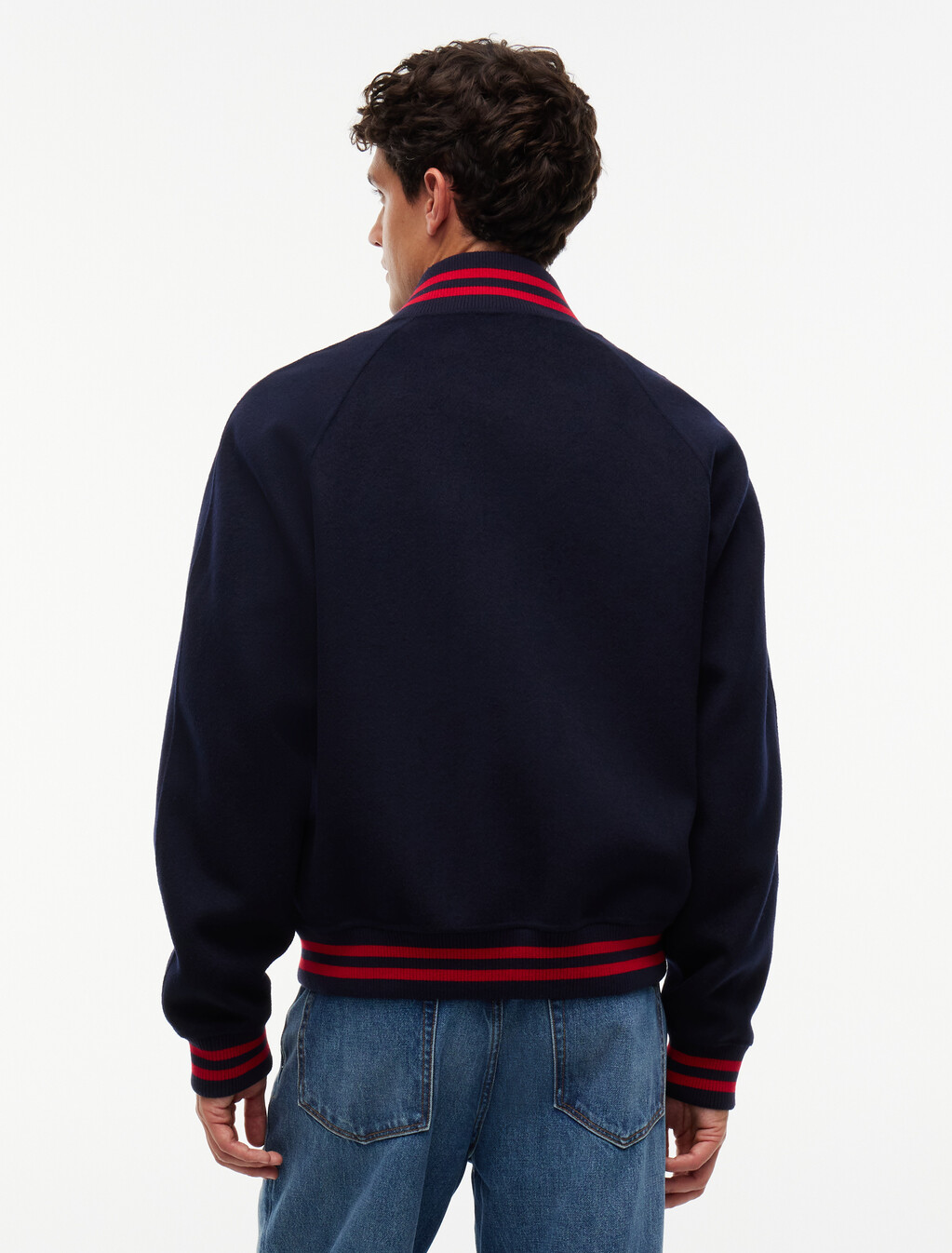 Crest Wool Blend Varsity Jacket, Navy Blue / Navy Blue, hi-res