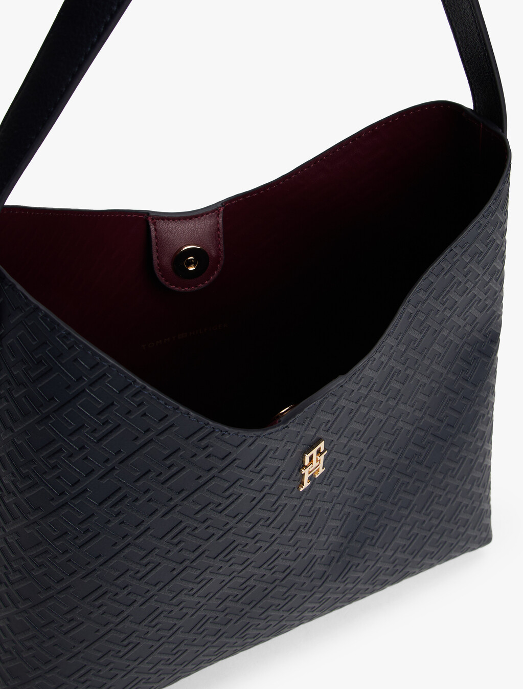 Hilfiger Icon Monogram壓花標誌肩背包, Space Blue, hi-res