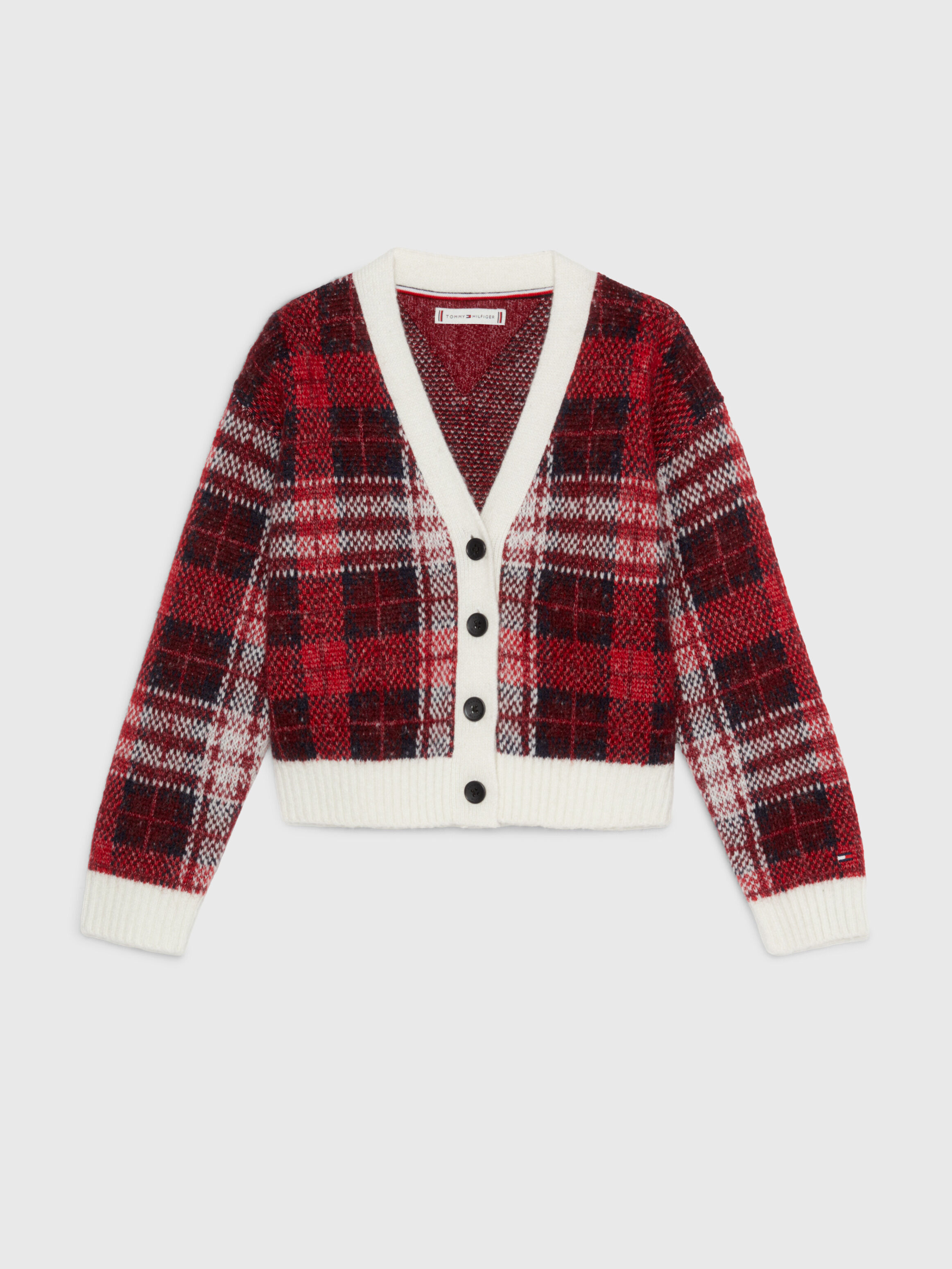 Girls Tommy Tartan Check Cardigan