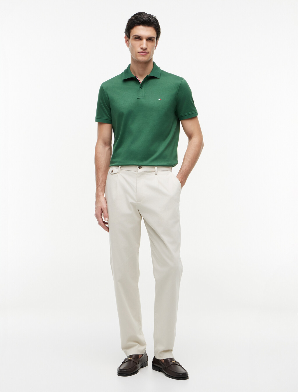 Performance Regular Fit Jaquard Polo Shirt, Street Green, hi-res