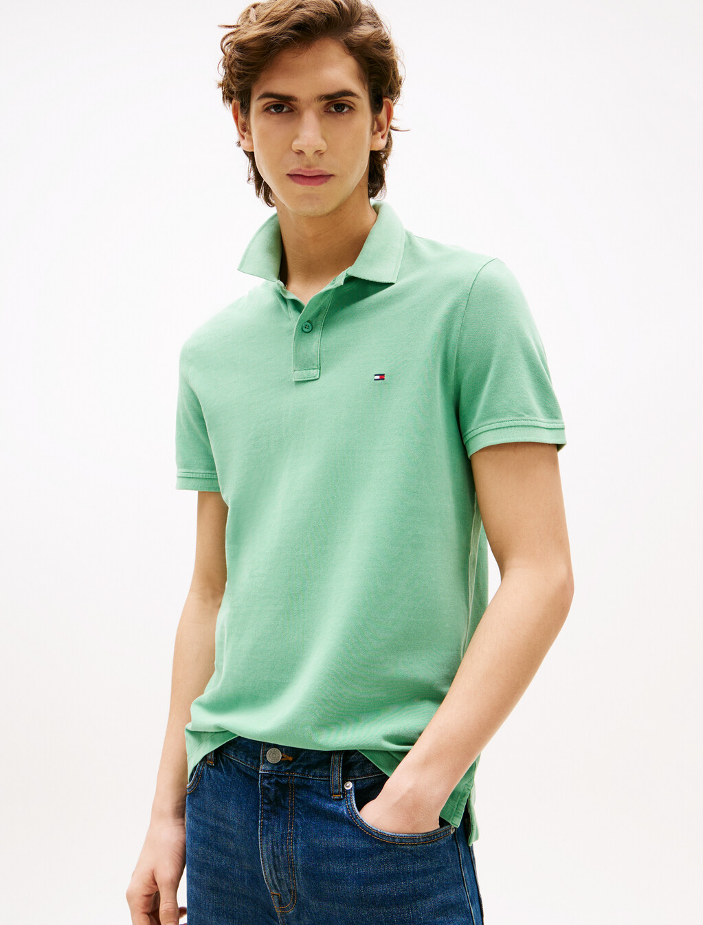 Garment Dyed Flag Embroidery Regular Polo, Fort Green, hi-res