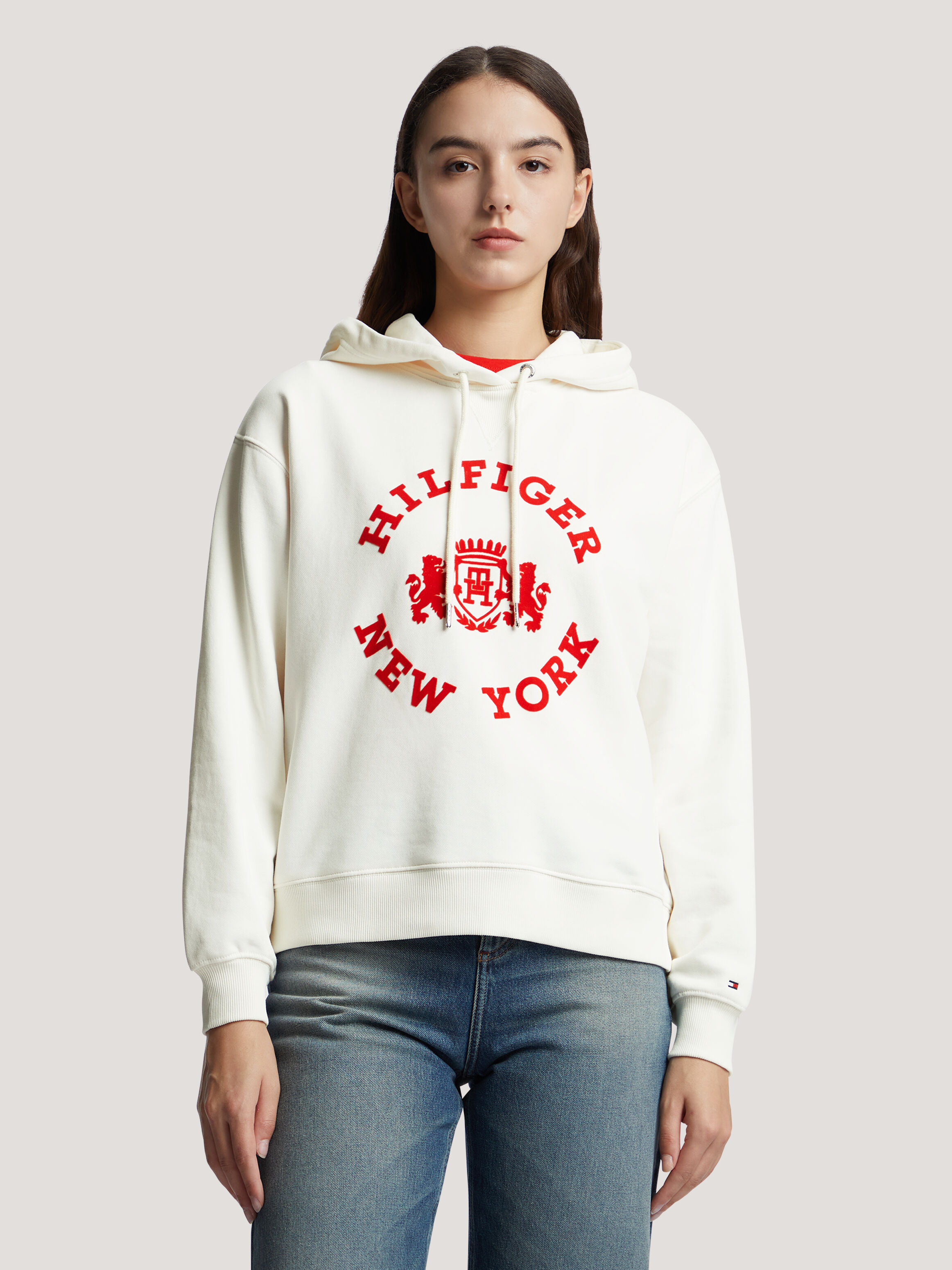 Womens tommy hilfiger hoodie sale top