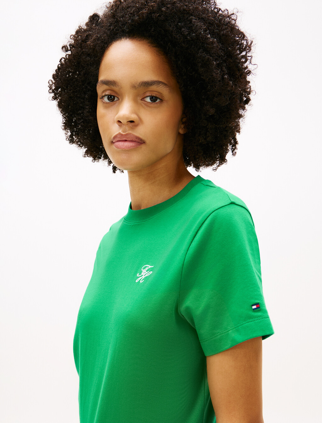 Logo Embroidery Jersey Crew Neck T-Shirt, Courtside Green, hi-res
