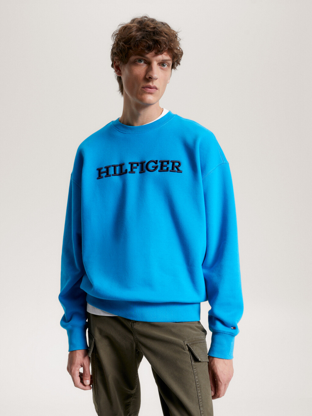 Hilfiger Monotype Archive Fit Sweatshirt, Cerulean Aqua, hi-res