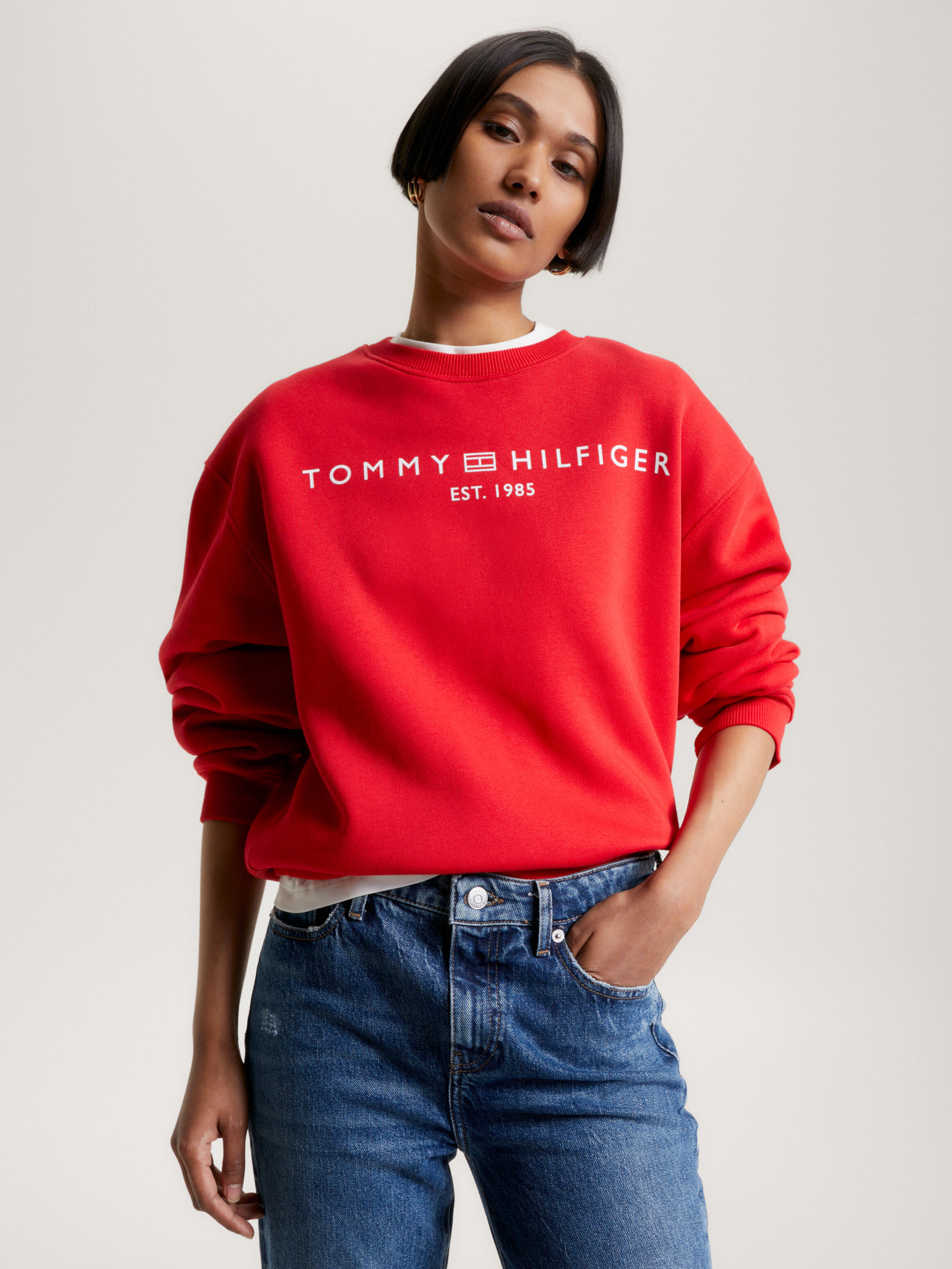 Tommy hilfiger shop sweatshirt orange