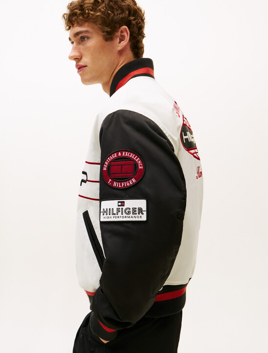 The APXGP Collection Satin Boxy Varsity Jacket