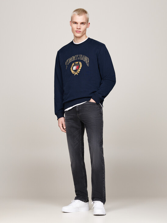 Logo Embroidery Crew Neck Sweatshirt