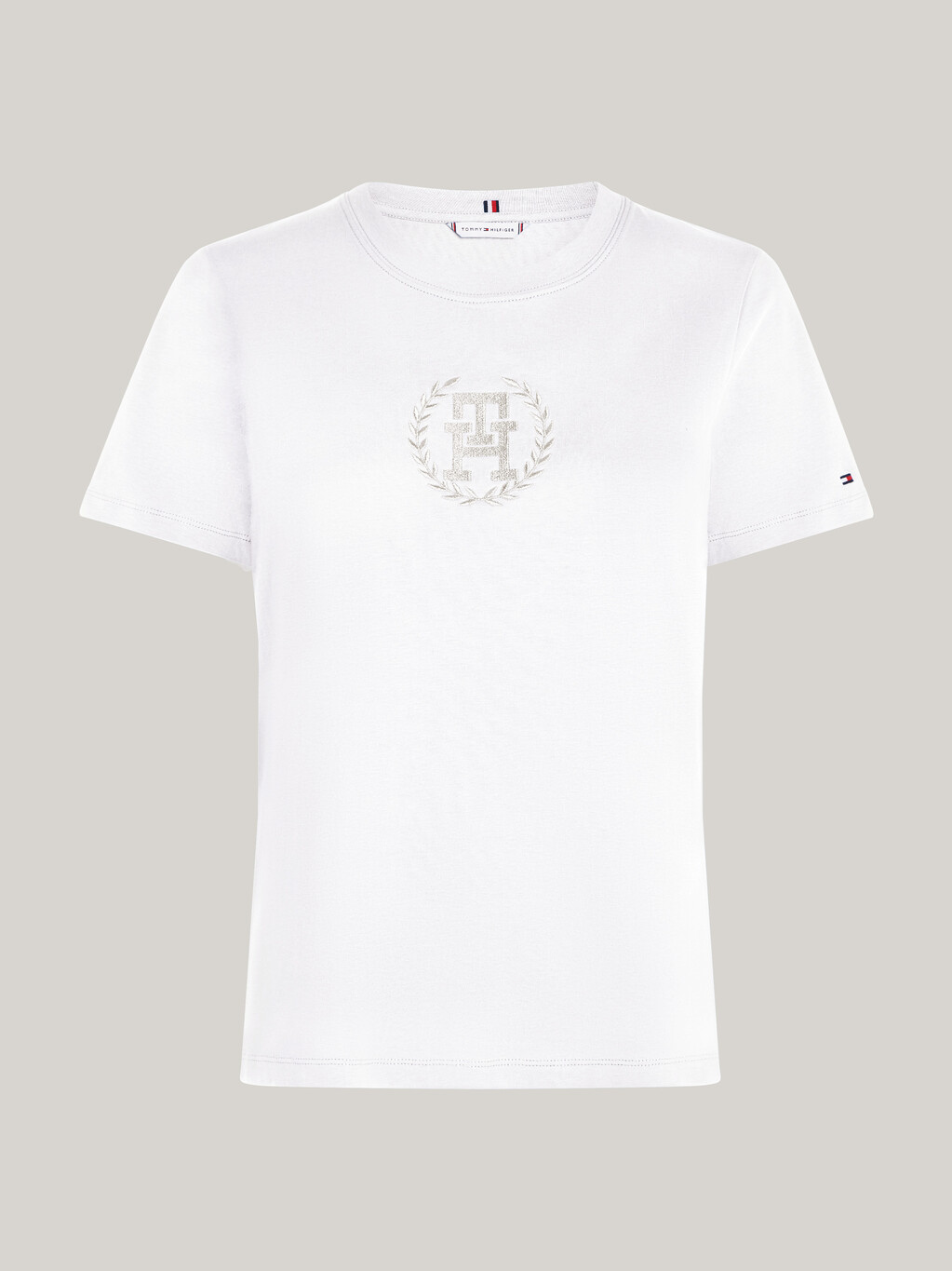 TH Monogram Crew Neck T-Shirt, Th Optic White, hi-res