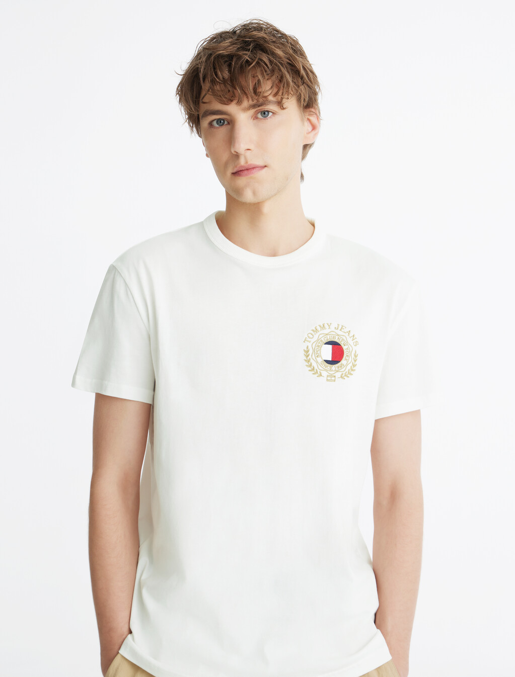 Tommy 徽章 T 恤, Ecru, hi-res