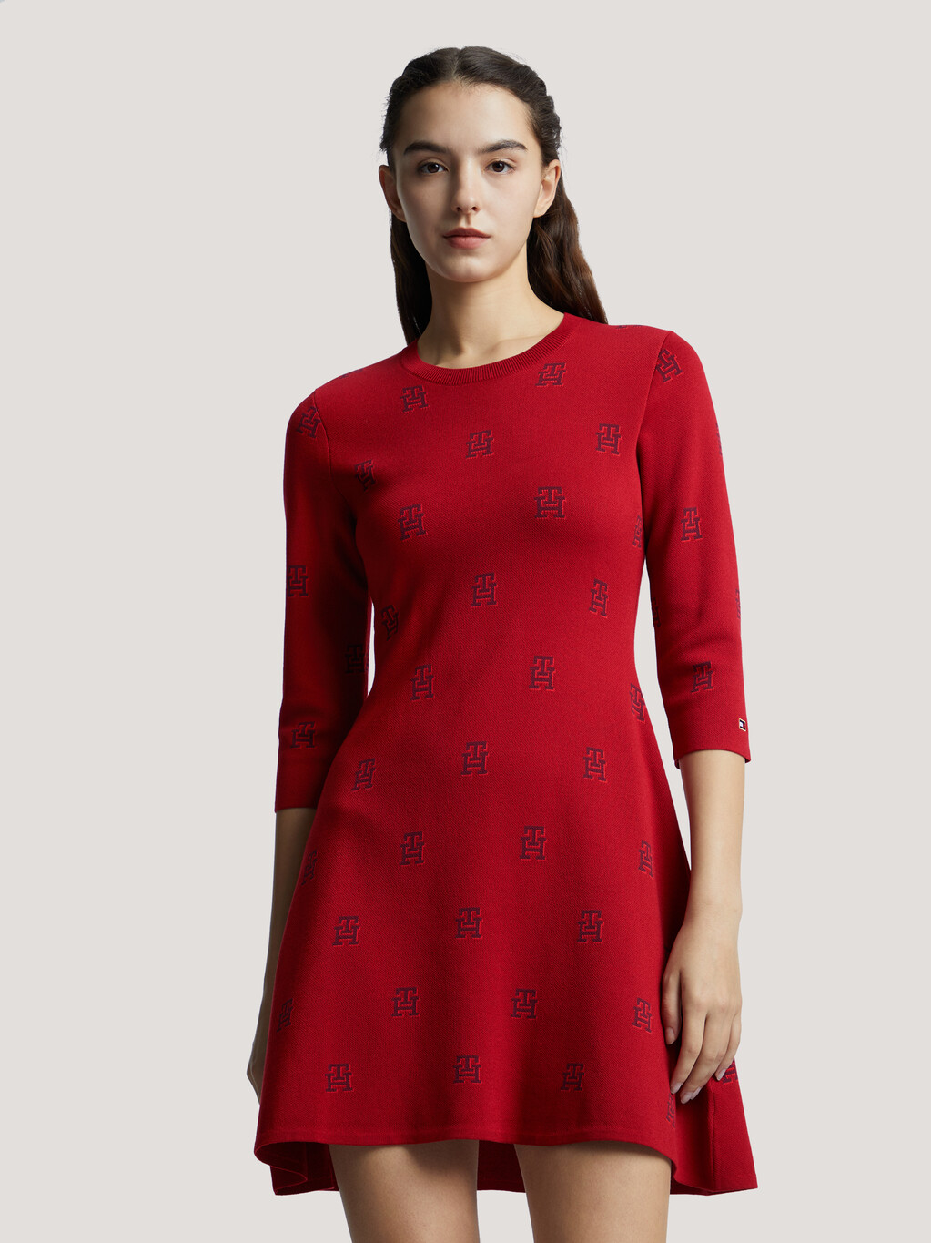農曆新年TH Monogram 針織洋裝, Imd Aop Arizona Red, hi-res