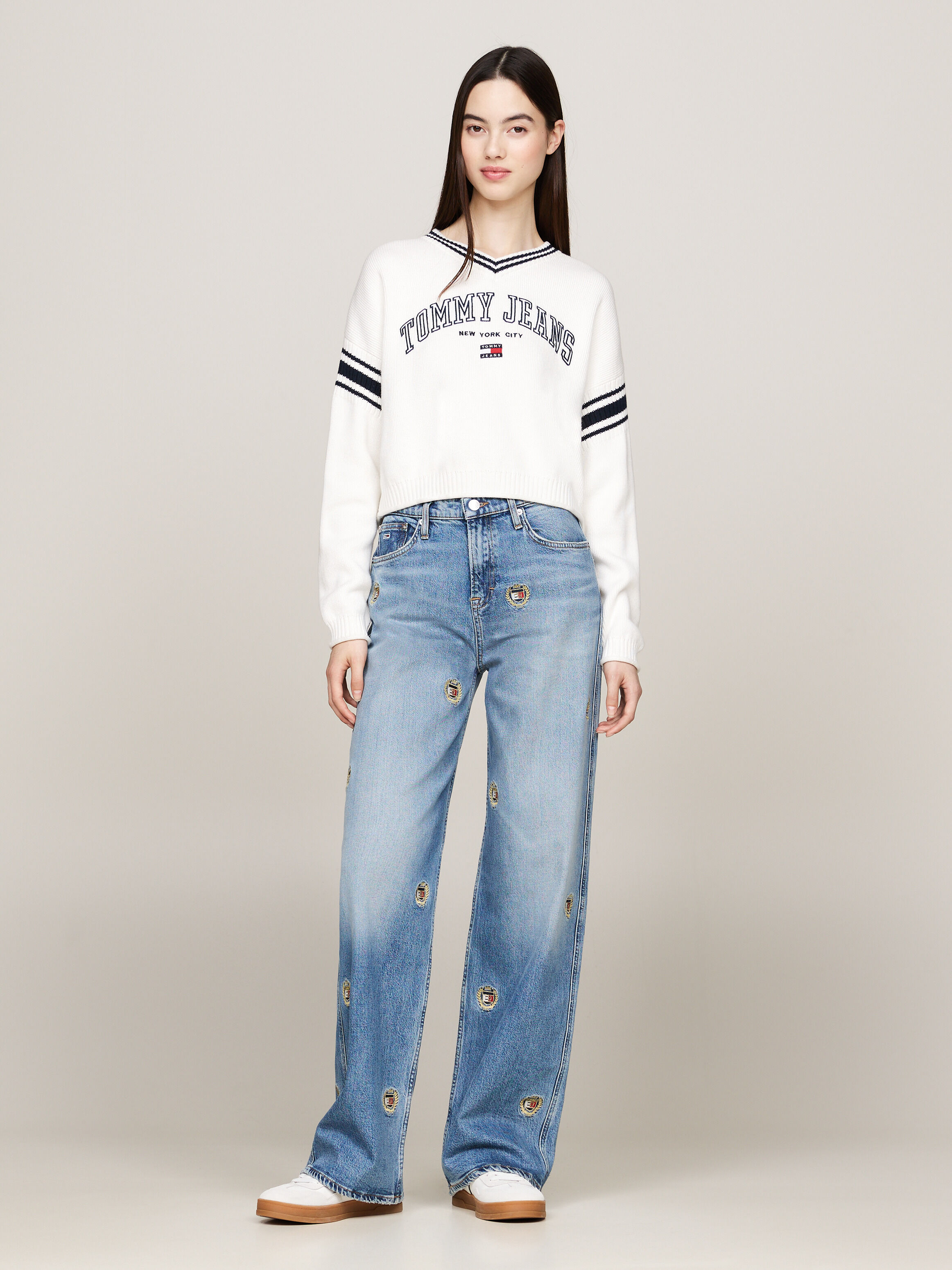 Tommy hilfiger crop sweater women's top
