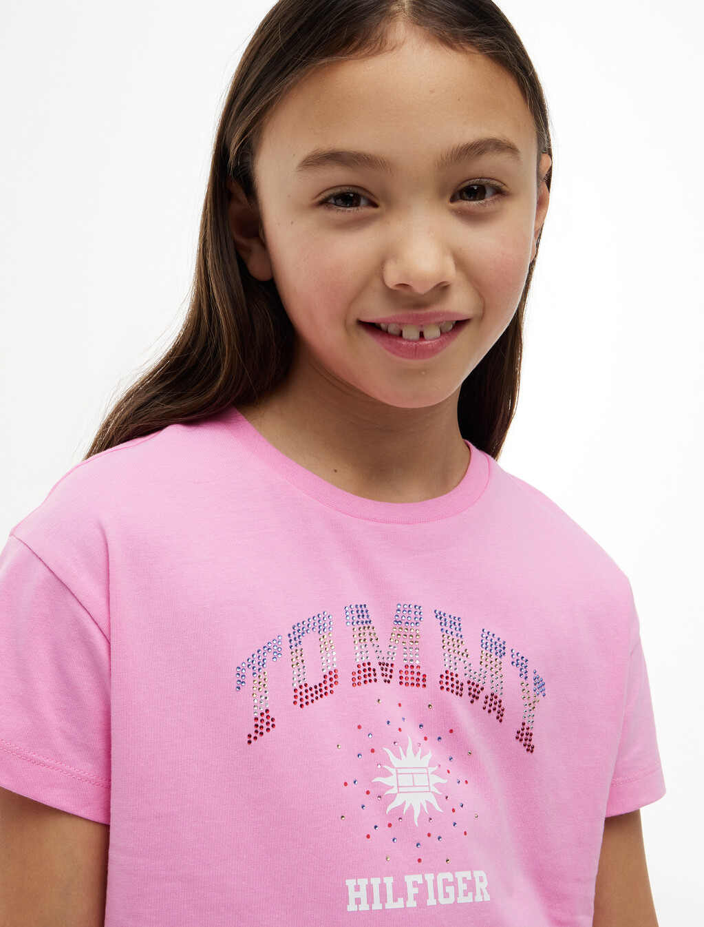 Rhinestone Logo Relaxed T-Shirt, Pink Daisy, hi-res