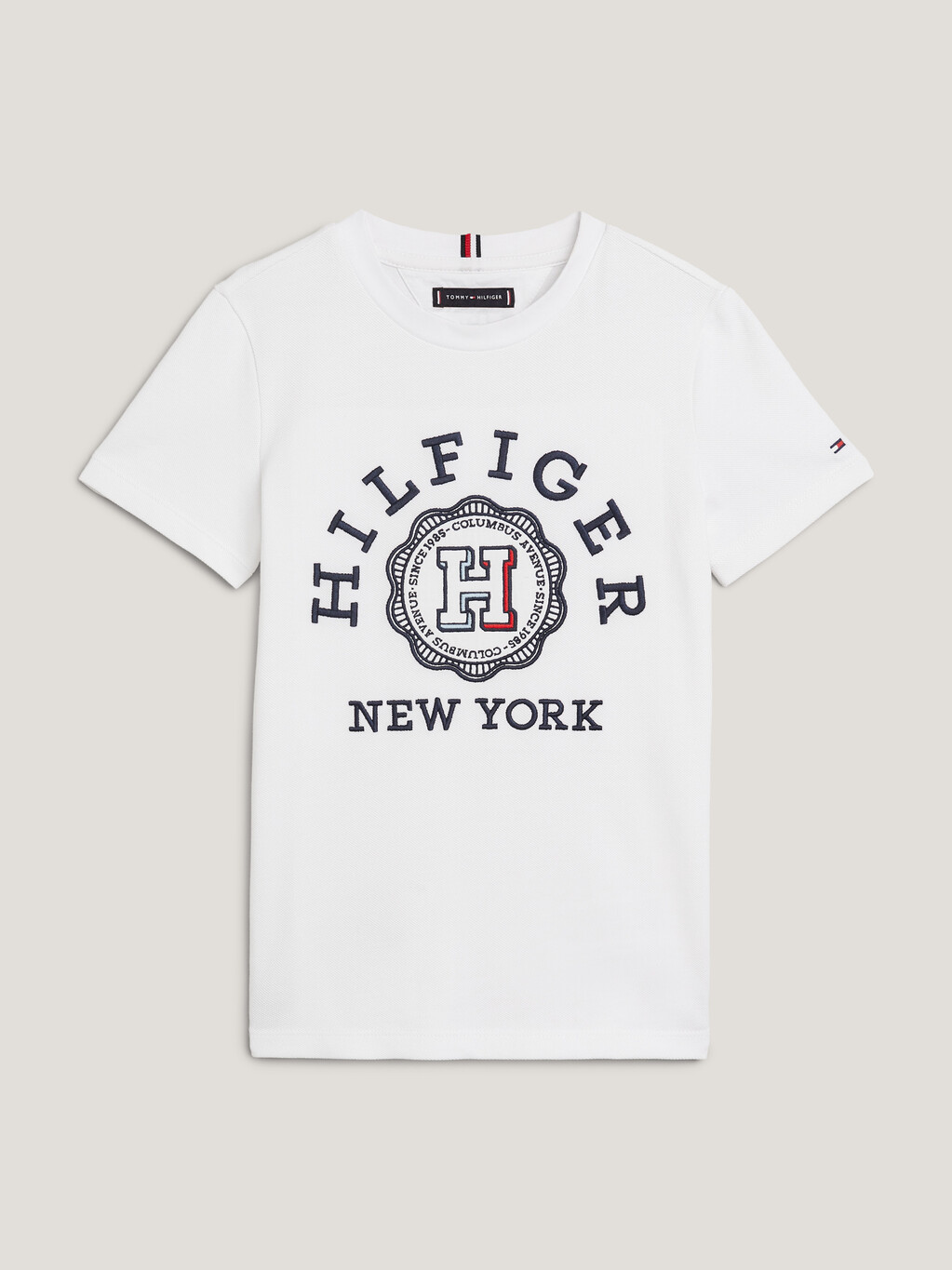 Hilfiger Monotype Archive 徽章Logo刺繡 T 恤, White, hi-res