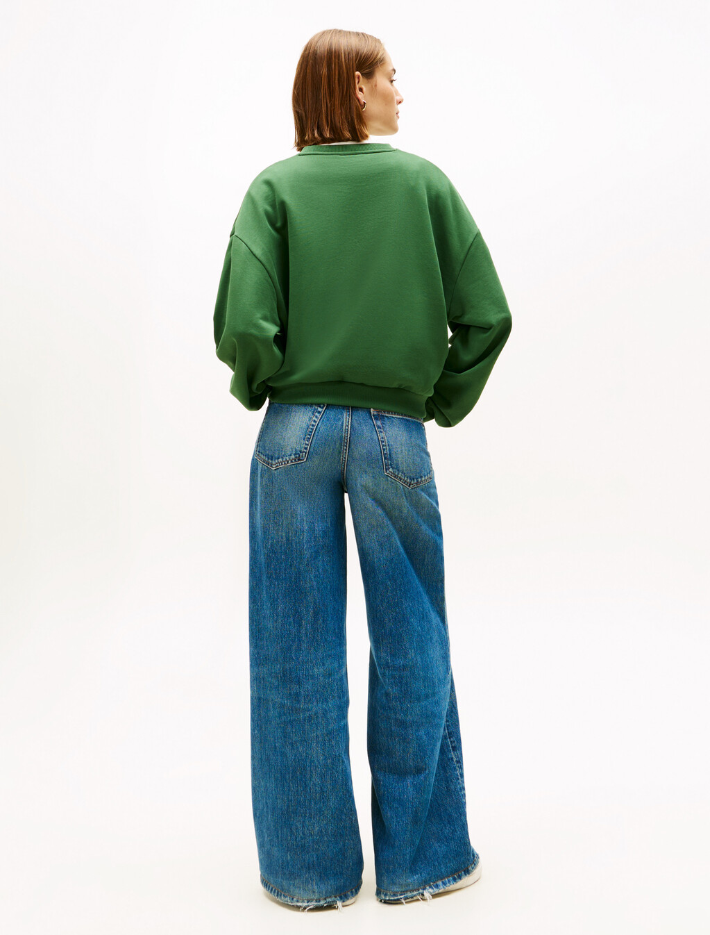 棒球風徽章毛圈衛衣, Deep Evergreen, hi-res