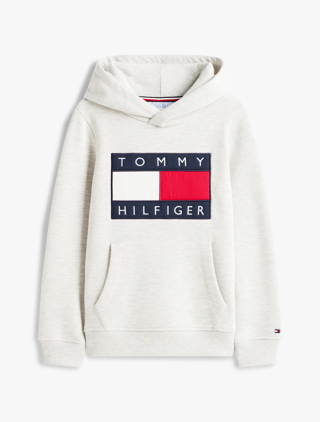 Heritage Flag Badge Terry Hoody, Light Grey Heather, hi-res
