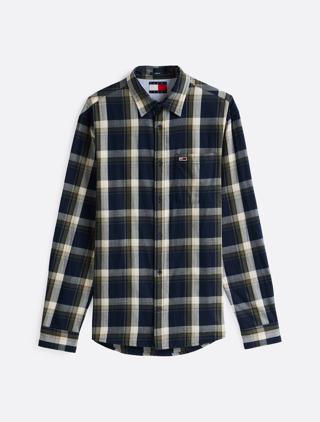 格紋法蘭絨襯衫, Dark Night Navy Check, hi-res