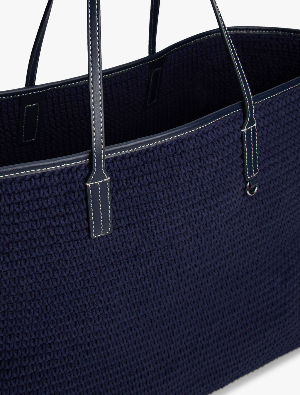 The Runway Collection Crochet Tote Bag, Space Blue, hi-res
