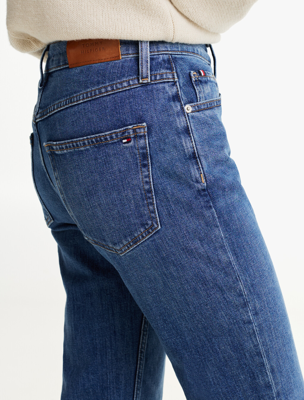 Classic Straight Mid Blue Jeans, Nos Mid Blue, hi-res