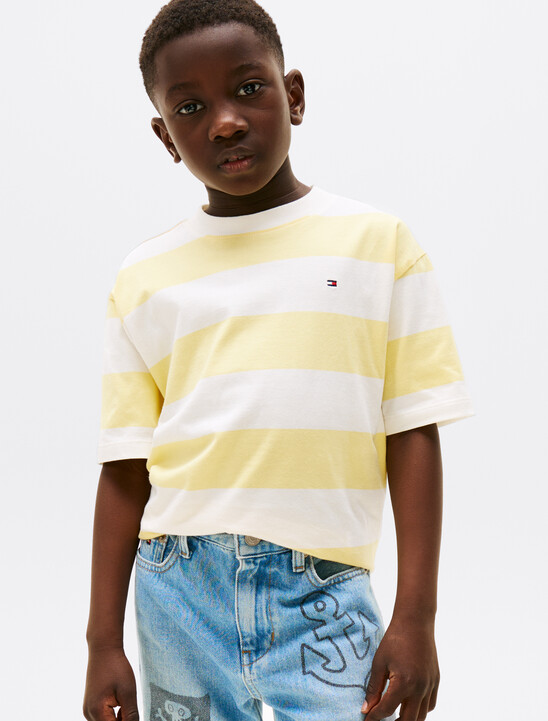 Flag Embroidery Crew Neck T-Shirt