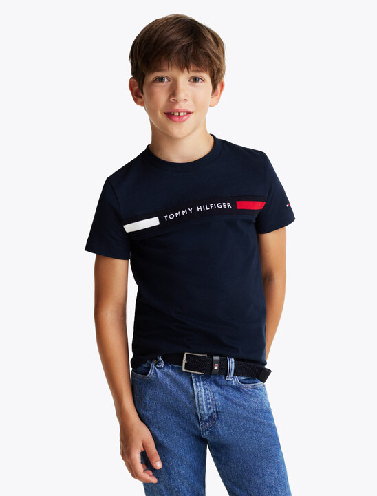 Logo Rib-Knit Insert T-Shirt