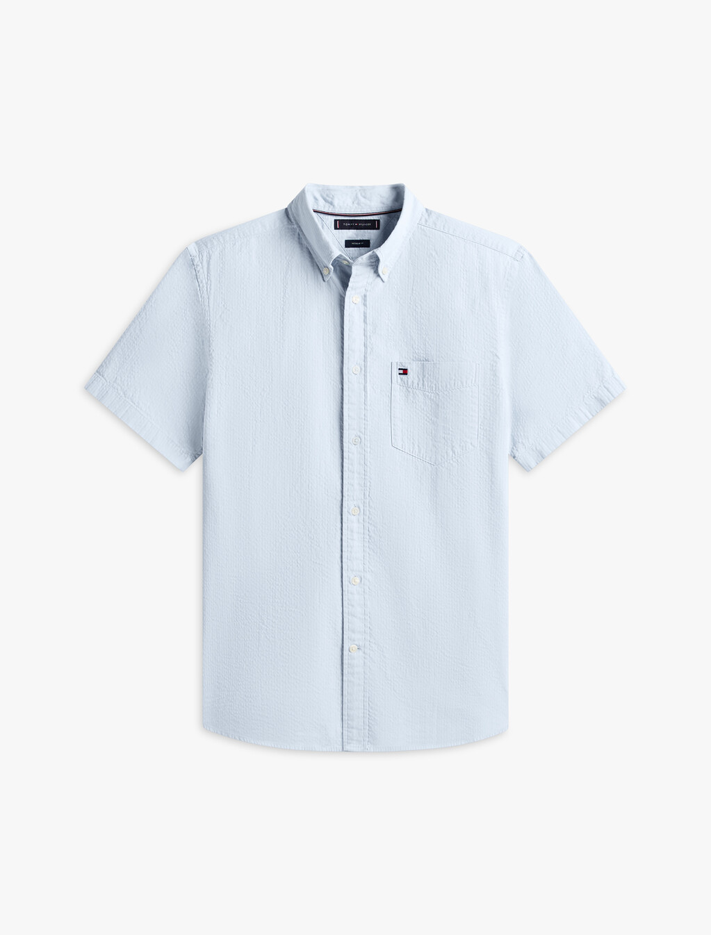 Asia Fit Seersucker Short Sleeve Shirt, Sweet Blue, hi-res