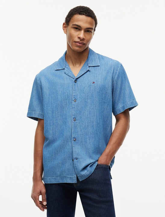 Relaxed Fit Short Sleeve Denim Shirt