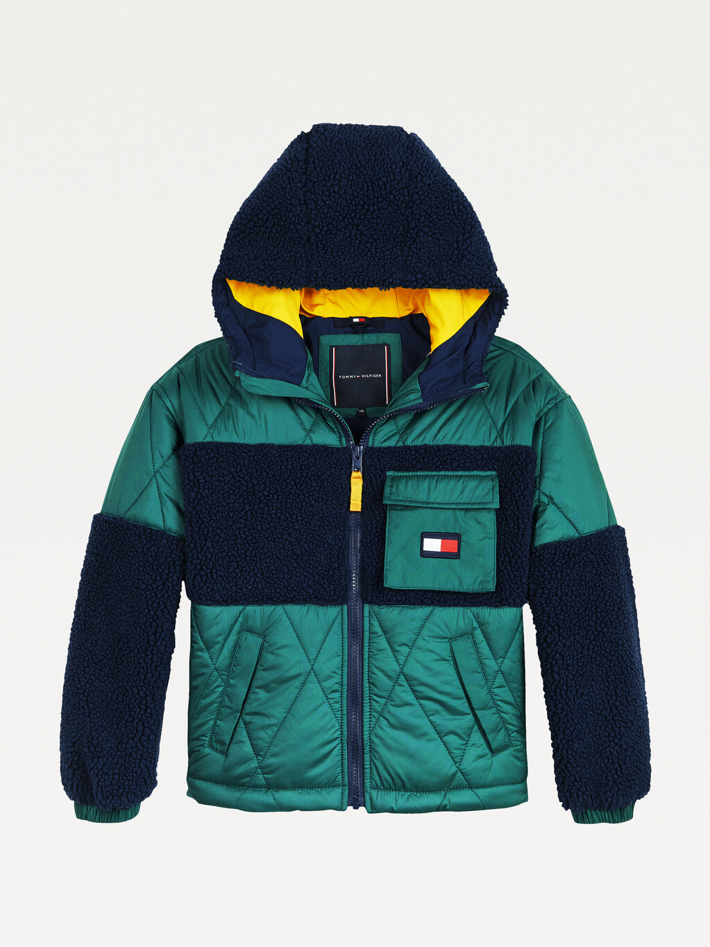 Sherpa Quilted Mix Hooded Jacket