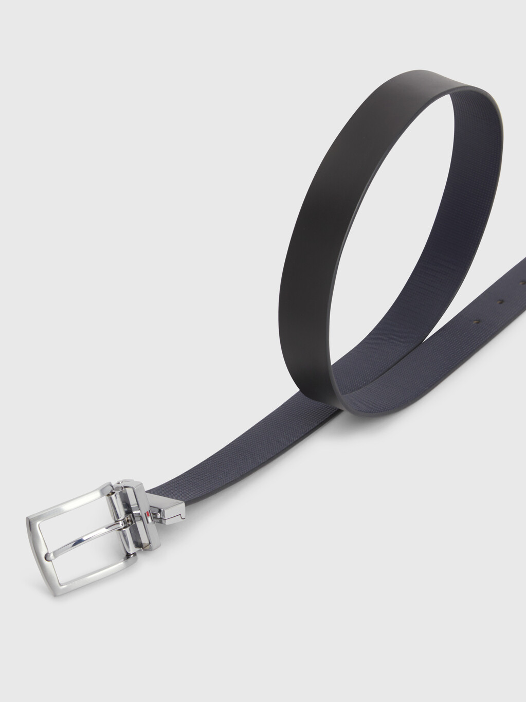 Denton Square Buckle Reversible Leather Belt, Space Blue / Black, hi-res