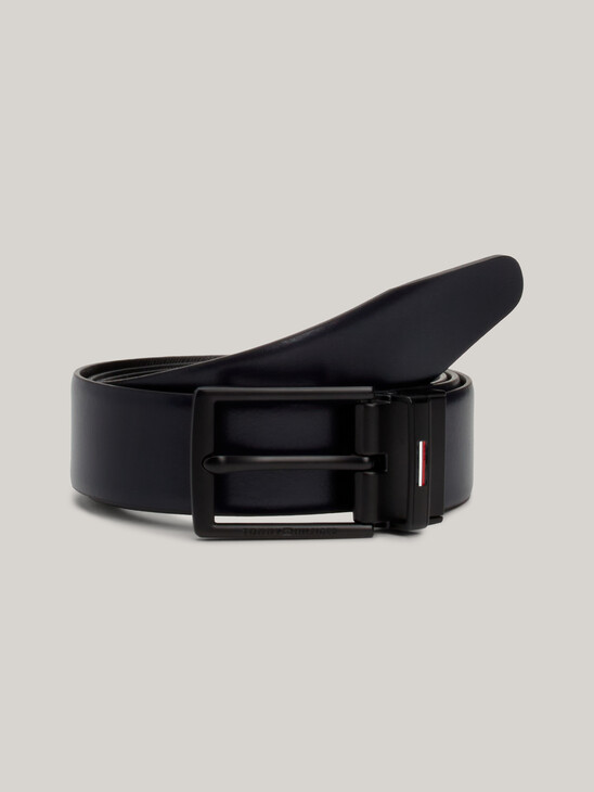 TH Business Reversible Croco-Print Leather Belt