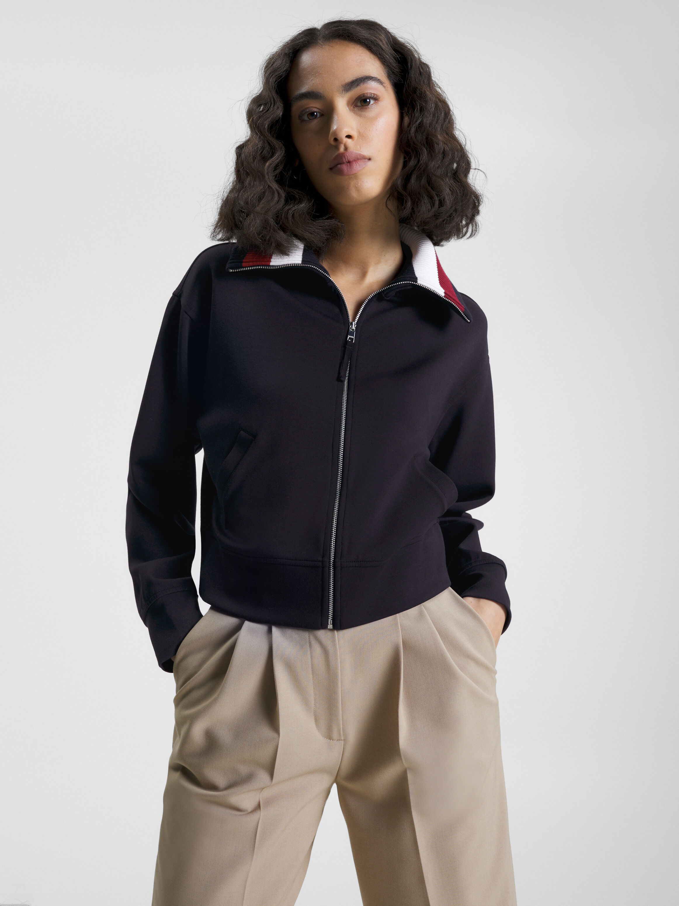 Tommy hilfiger zip through best sale jacket