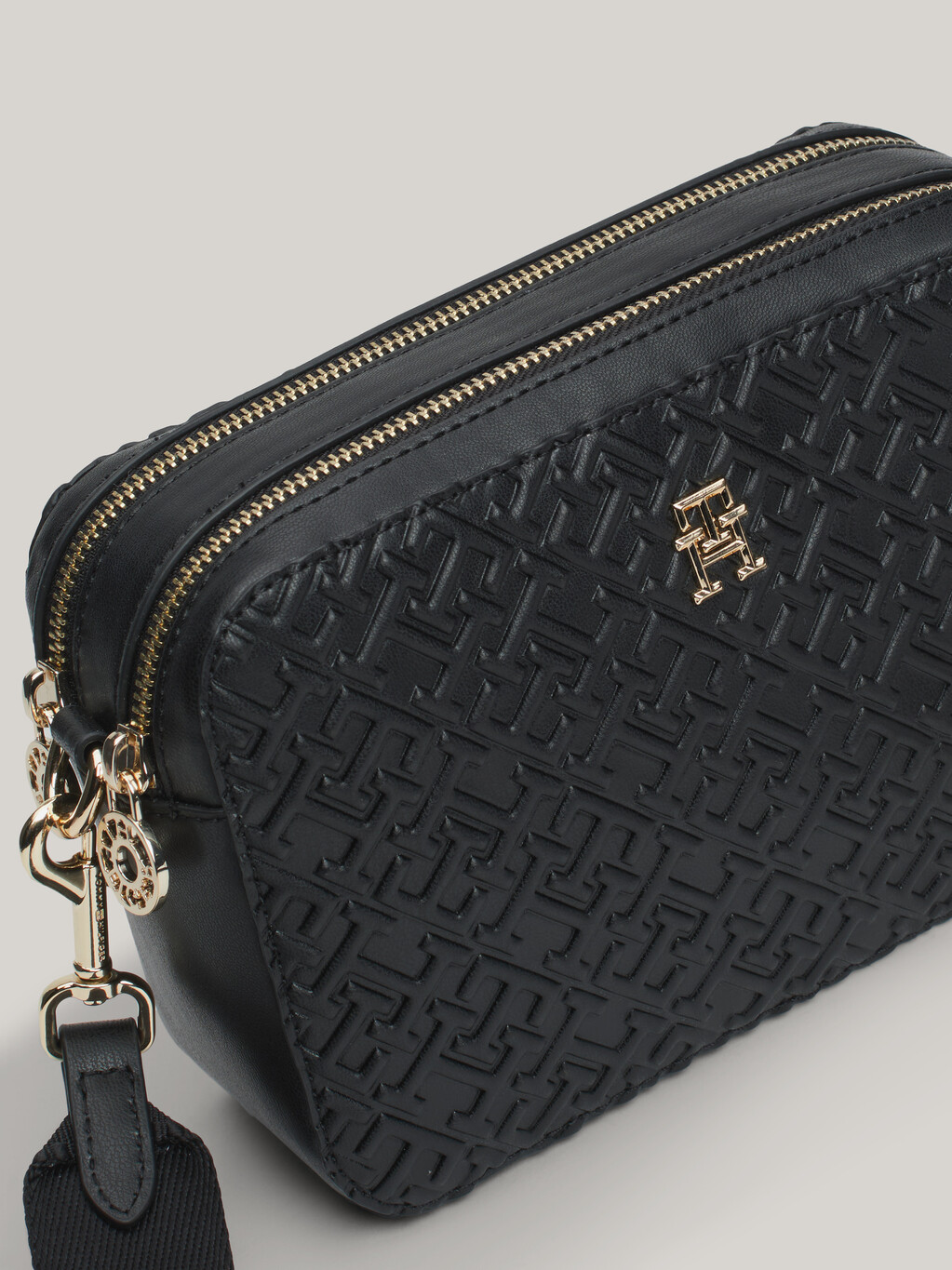 TH Monogram Embossed Camera Bag, Black, hi-res