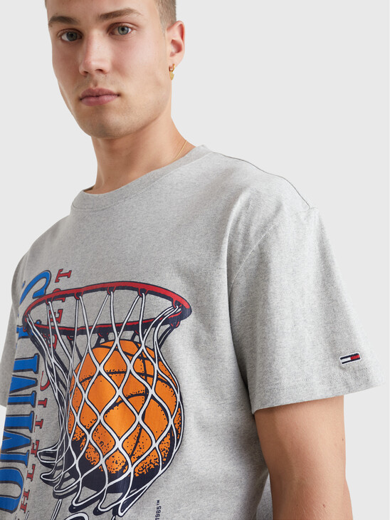 復古籃球風格寬鬆 T 恤
