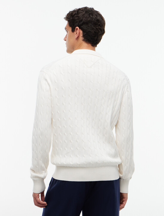 Cable Knit Polo Jumper