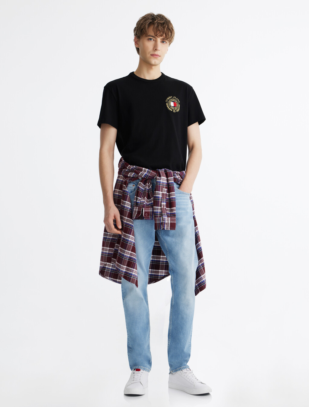 Tommy 徽章 T 恤, Black, hi-res