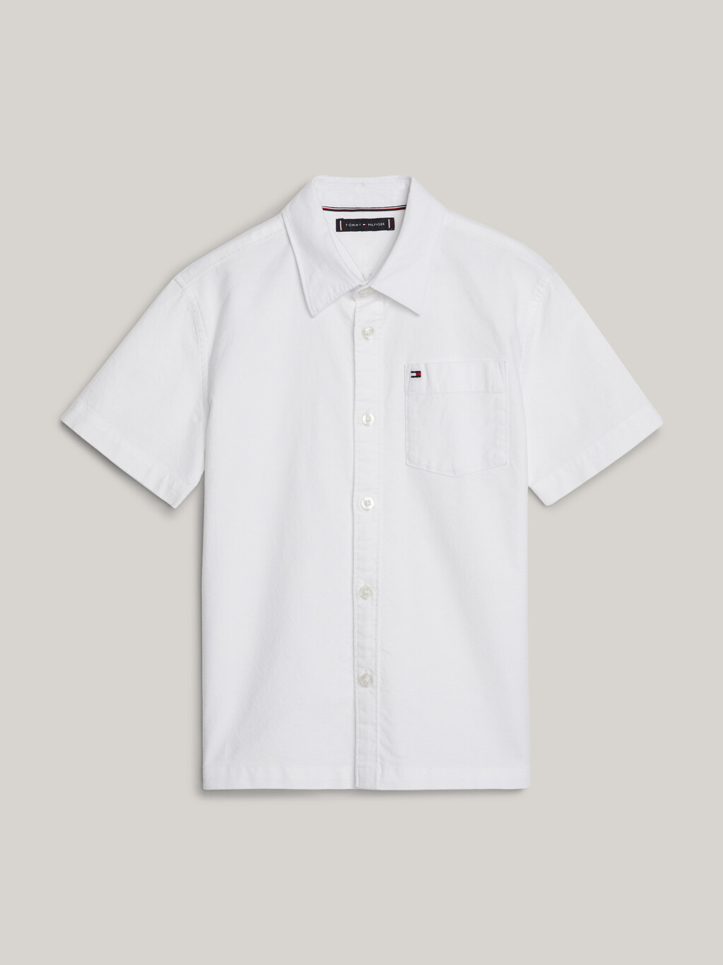 Essential 短袖牛津襯衫, White, hi-res