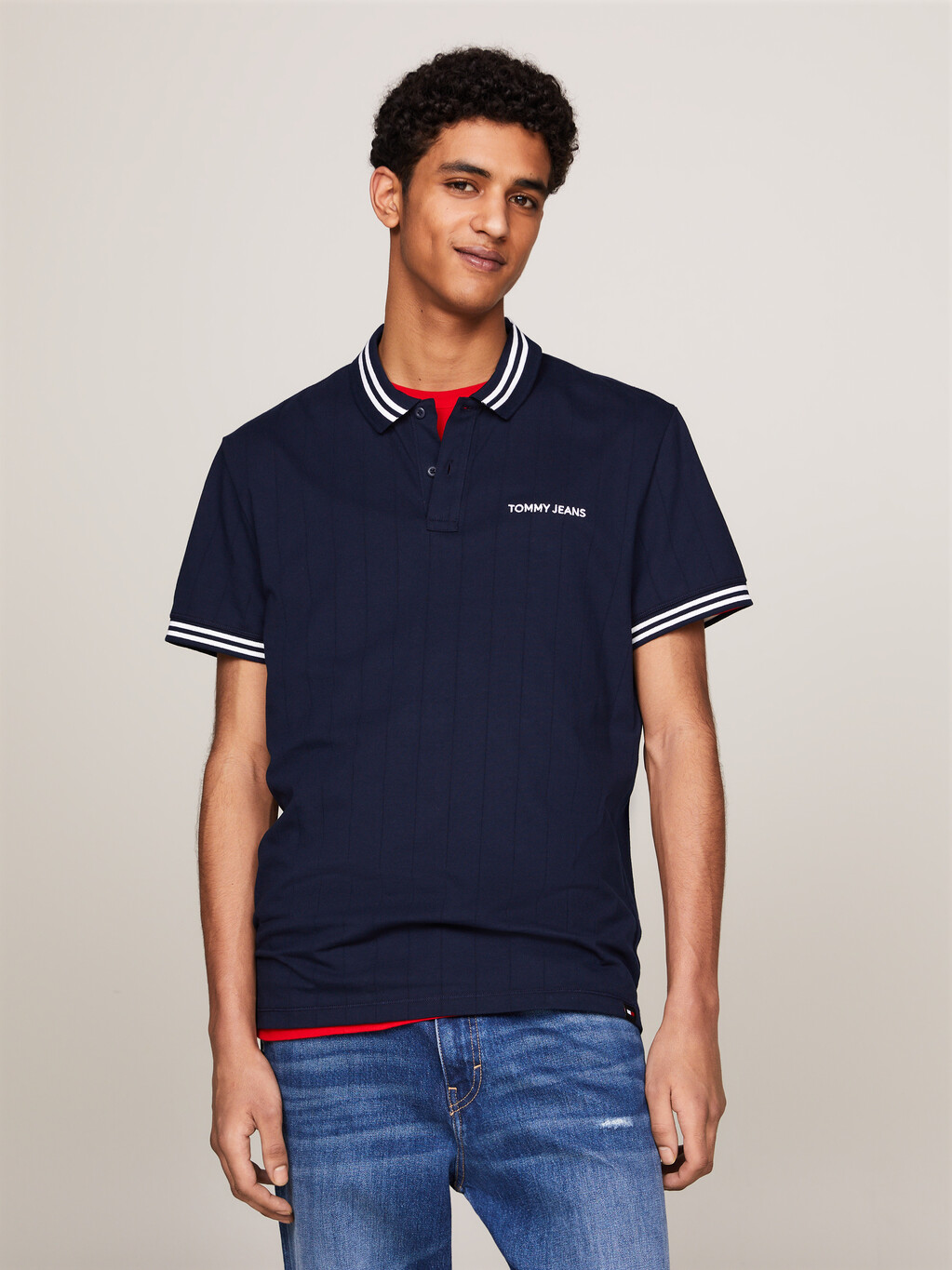 Classic Varsity Stripe Polo, Dark Night Navy, hi-res