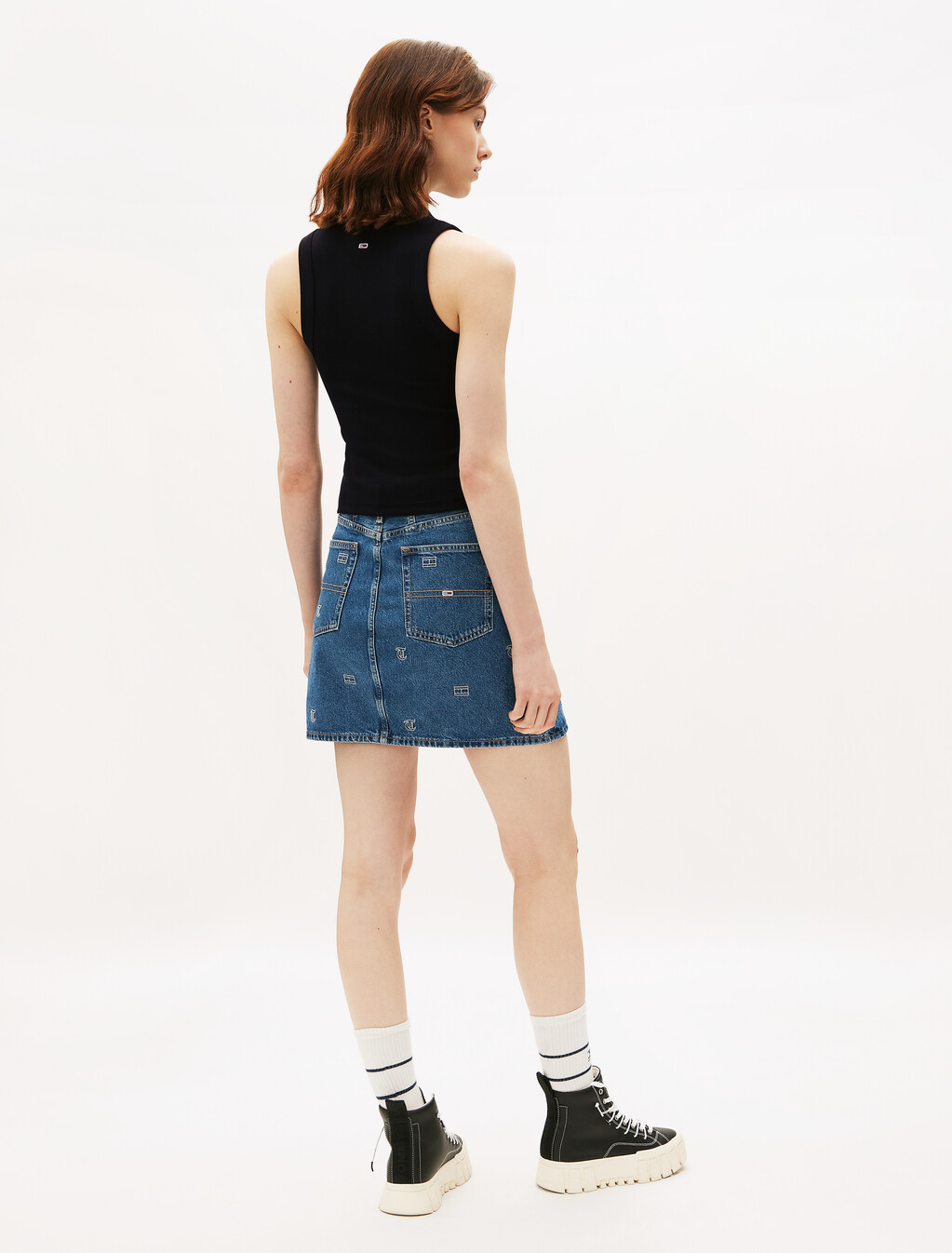 Bubble Logo Slim Tank Top, Black, hi-res