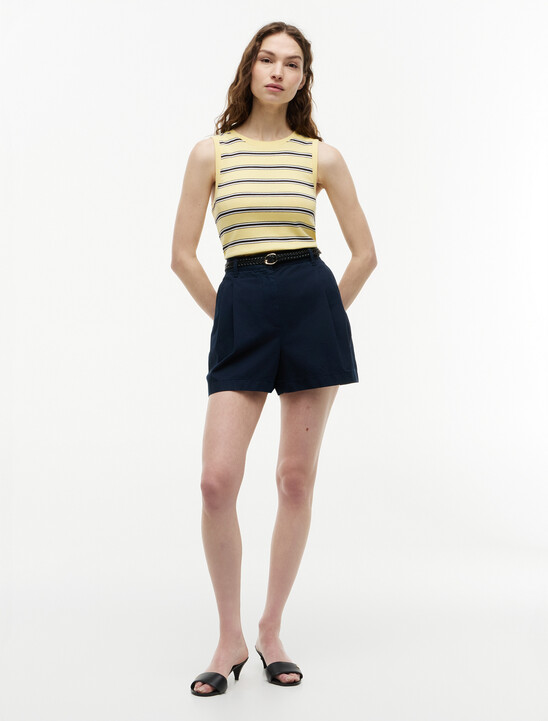 Stripe Slim Crew Neck Tank Top