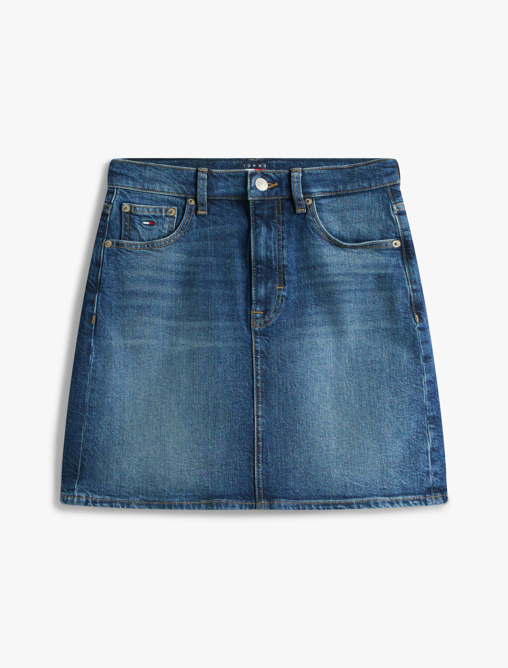 Ultra High Rise Mom Denim Mini Skirt, Denim Dark, hi-res