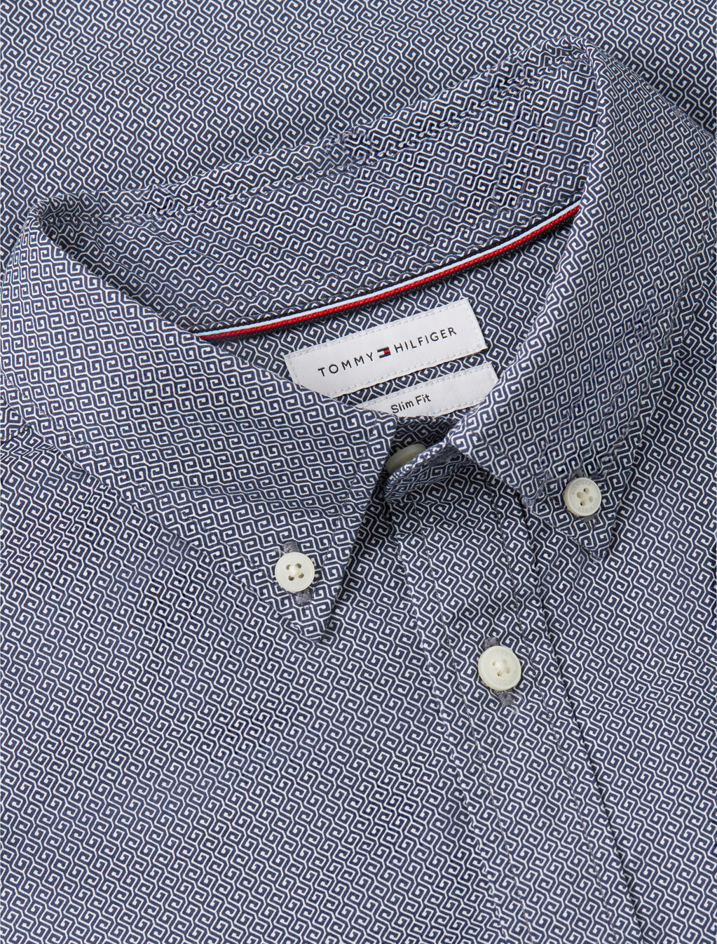 Slim Flex Micro Print Poplin Shirt, Carbon Navy / Allover, hi-res