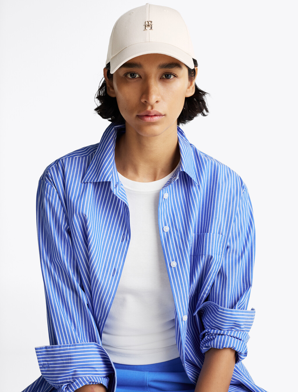 Chic TH Monogram Baseball Cap, Sugarcane, hi-res
