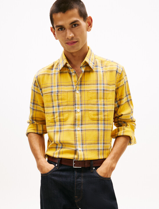 Relaxed Fit Textured Twill Check Shirt