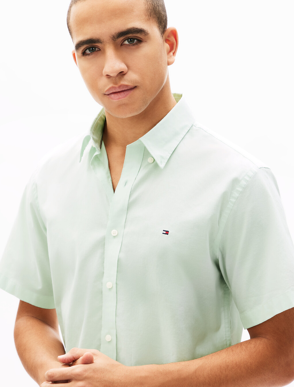 Oxford Short Sleeve Shirt, Opal Green, hi-res